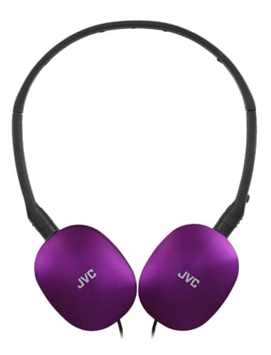 JVC HA-S160M-V Flats Foldable and Compact Headphones in Glossy Trendy Colour, with Switch for Microphone On/Off, Ideal for Teleworking and Online Seminars (Purple) — view 2