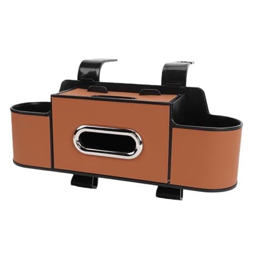 AMONIDA Car Back Seat Organizer for SUV Truck Sedan Travel (Brown)