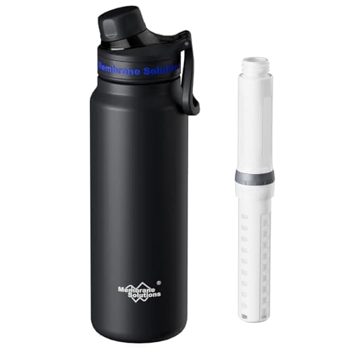 Membrane Solutions C3 Stainless Steel Water Filter Bottle, 950ml(32oz)