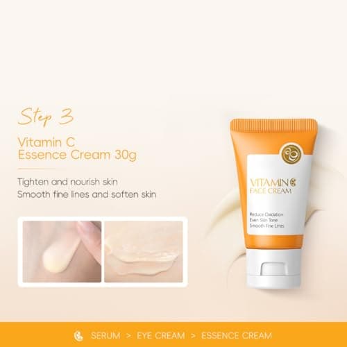 Skin Care Set Vitamin C Beauty Gift Sets Skin Care Kit with Cleanser, Face Toner, Cream, Sunscreen Valentines Gifts Kit for Women Mom Wife Sister Daughter Teen Girls Sizes Birthday Gift 4pcs — view 5