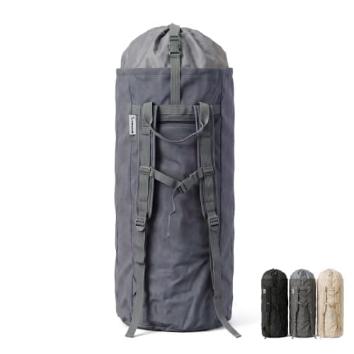 THRYZZLE Backpack Laundry Bag - 115L Large Heavy Duty travel Laundry Bag, Dirty Clothes Bag with Shoulder Straps, Hanging Laundry Hamper with Drawstring Closure for College Dorm, Apartment (Gray)