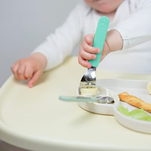 TUM TUM Toddler Cutlery Set with Travel Case, 3 Pcs Kids Cutlery Set Stainless Steel Includes 1 x Fork/Spoon/Knife, Kids Travel Cutlery Sets, BPA Free (Stanley The Sloth) — view 5