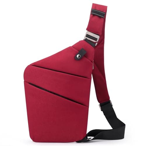 Spiritch Anti Theft Crossbody Bags for Women, Shoulder Bag Anti-theft Design for Travel, Sport, Red - Right Shoulder, One size