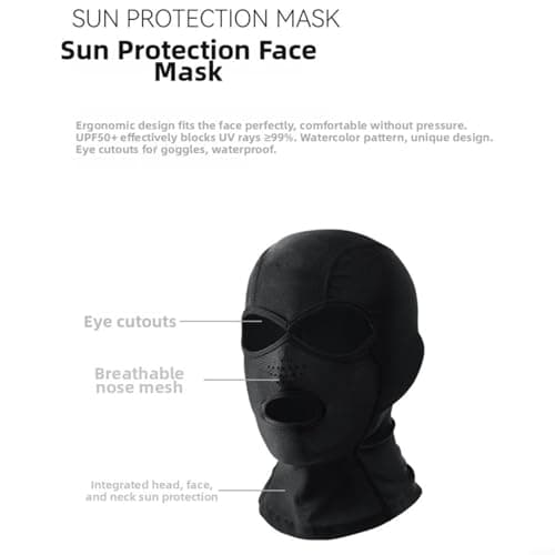 HomeVortex Sunscreen Outdoor Hood Swimming Diving Headgear Face Mask For Men Women(black) — view 3