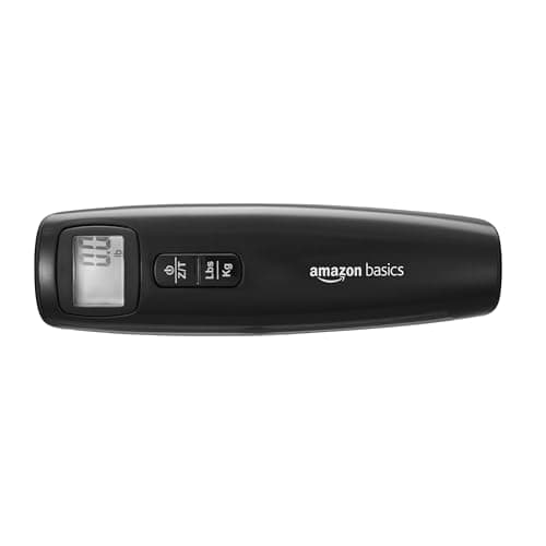 Amazon Basics Digital Luggage and Suitcase Scale with Tare Function - 110 Pound / 50 Kilogram Capacity, Battery Included, Black — view 2