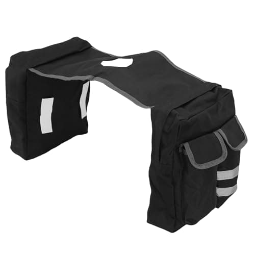 Drfeify ATV Bag Large Storage Adjustable Straps Weatherproof Motorcycle Saddle Bag for Road Trips