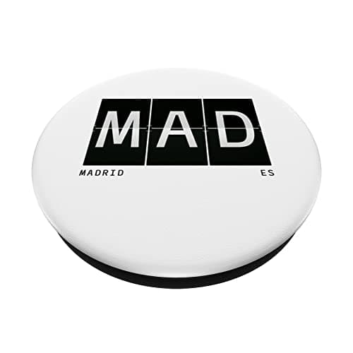MAD Madrid Spain ES Retro World Travel Airport Code PopSockets Swappable PopGrip — view 2