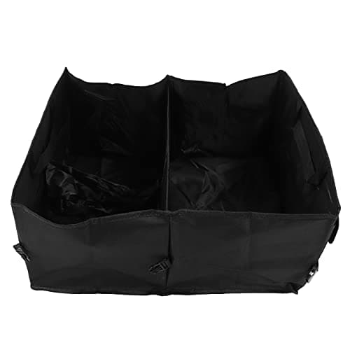 Car Storage Box Trunk Organizer Collapsible Multi Compartment Auto Storage Tool for Car Trunk Heavy Duty 600D Oxford Black 38x55x25cm