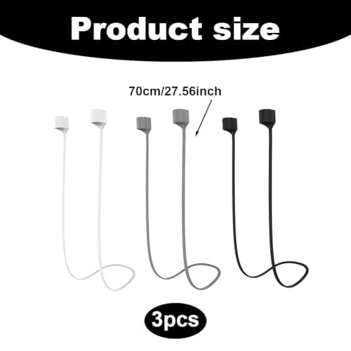 RUILILANG 3Pcs Magnetic Anti-Lost Earbud Straps, Soft Silicone Earphone Lanyard with Neck Cord, Secure Earphone Leash for Running, Sports, Gym & Outdoor Activities — view 2