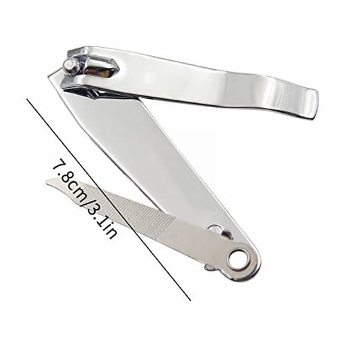 Nail Care Stainless Steel Toenail Clipper with Nail File – Manicure Tool for Precision Trimming and Nail Grooming (Silver, One Size) — view 2