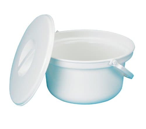 HOMECRAFT Round Commode Bucket with Lid – Portable Toilet for Adults, Travel & Camping Use – 2L Leak-Resistant Pan for Commode Chairs – Easy to Clean, Hygienic & Durable Toilet Solution