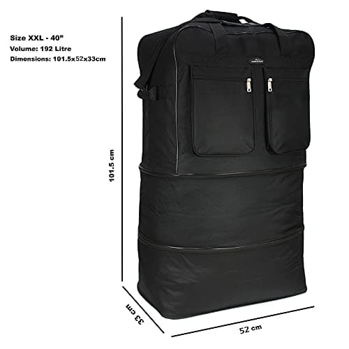 Extra Large Duffle Bag 40” Expandable Wheeled Holdall Cargo 6 Wheel Lightweight Foldable Travel Luggage, Heavy Duty Moving Storage Bag for Holiday, Relocation & Camping — view 4