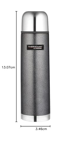 Thermos Stainless Steel Flask, Hammertone Grey, 1.0 L — view 3