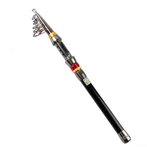 Telescopic Fishing Rod 1.8m Ultra-Light Carbon Fibre Pole with SIC Guides for Travel Freshwater Bass Trout Stalking(1.8)