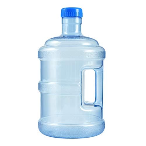 CLISPEED 5L Water Bottle with Screw Cap, Food Grade Mineral Water Bottle Jug Container Easy Grip Carry Handle for Sports Outdoor Travel Camping Residential Commercial Use