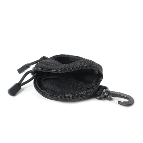 Circular Zippers Bag with Quick Release Clip Ideal for Hiking Travel Daily Use Holds Earphones Portable Earphone Organizers Pouch — view 2