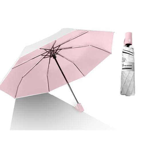 BAODINI Small UV Protection Travel Umbrella Compact for Rain and Sun UPF 50+ Windproof Portable 42 inch Umbrella for Women and Men