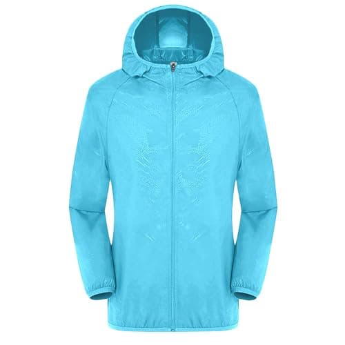 Womens Waterproof Running Jacket Quick Dry Lightweight Raincoat Hooded Rain Jacket Thin Sunscreen Water-Resistant Sports Hiking Walking Jackets Spring Autumn Summer Rain Coats Sun Protection Coat — view 6