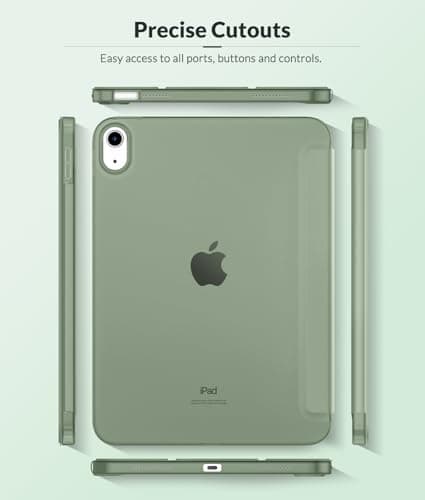 MoKo Slim Case for iPad (A16) 11th/10th Gen 2025/2022, Sage Green — view 6
