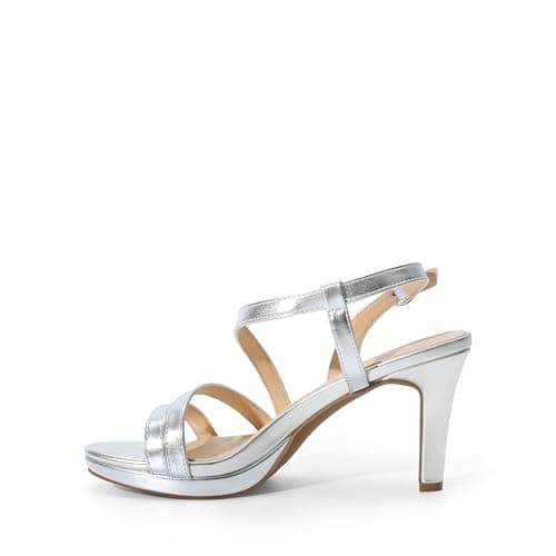 DREAM PAIRS Women's Platform Strappy Heeled Sandals,Silver,8 — view 2