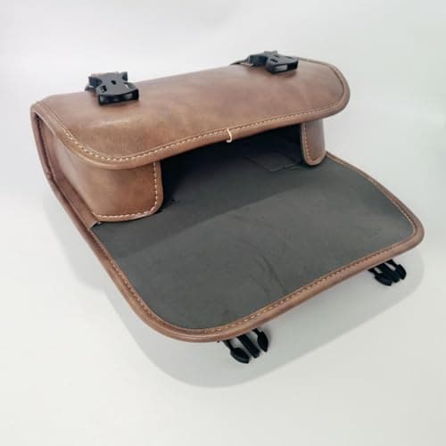 Motorcycle Tail Bag,Outdoor Motorcycle Luggage Bag Carrier | Leather Storage Organizer Gear Pouch for Men Women Bike Luggage Cycling Accessories Electric Scooter Road Trip Travel — view 6
