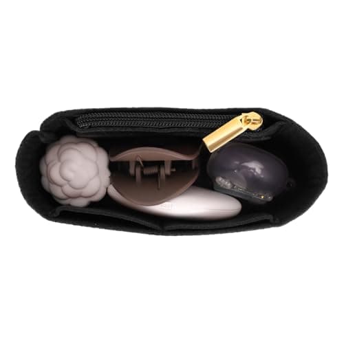 GADITIEK 2Sets Purse Organizer, Strap, Folding Tote Bag Organizer Insert, Punch-Free Adjustable Buckle Strap Design, Multi-Pocket Felt Handbag Organizer (Black 1.2cm) — view 3