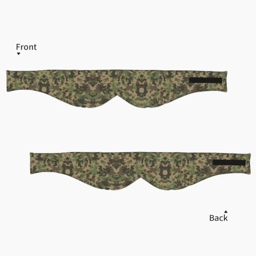 Green Camo Print Sleep Mask Wide Wraparound Reversible Light Blocking Travel Fit — view 2