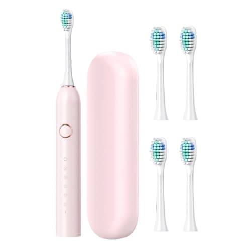 Adult Electric Toothbrush | Travel Electric Toothbrush | Rechargeable Lasts 180 Days 40000 VPM Deep Clean 6 Modes Toothbrush Includes Travel Case for Adults