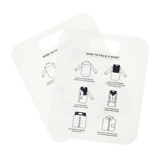 Baluue 2pcs Folding Board for Shirt Packing Garment Support Board Convenient Clothes Folder for Travel Laundry