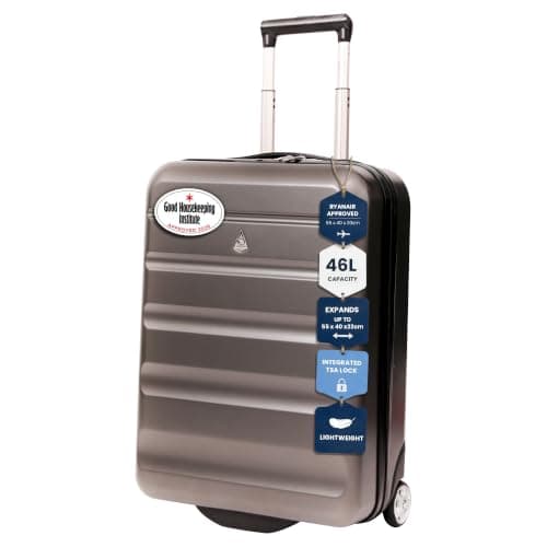 Aerolite Expandable 55x40x20cm to 55x40x23cm Ryanair Priority Wizz Air Priority & More Max Size Lightweight Hard Shell Carry On Hand Cabin Luggage Suitcase 55x40x20 55x40x23, 2-Wheels