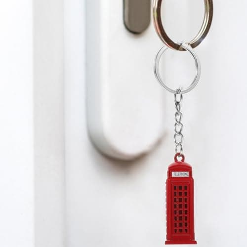 EXQUIMEUBLE 2pcs London Souvenirs Keyrings Featuring Metal Telephone Booth Keychains Made of Zinc Alloy, Compact and Lightweight Car Key Holders as Stylish Travel Souvenirs or Elegant Presents — view 5