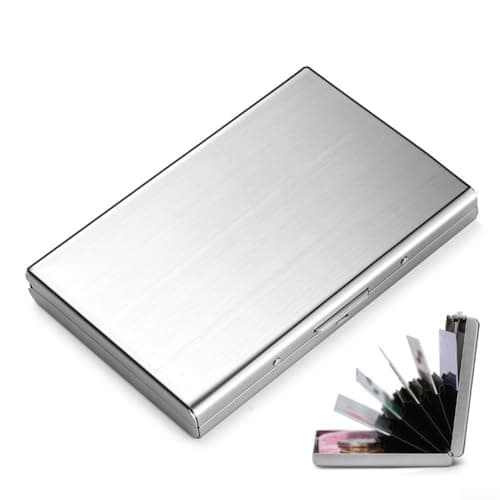 Zenllihome Stainless Steel Credit Card Holder, for RFID Blocking Metal Card Case with 6 Slots, for Slim Pocket Organiser for Business Cards & ID, Secure Travel Walle(Silver)