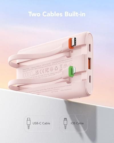 VEGER Power Bank Fast Charging 10000mAh,Portable Charger Built in Cables — view 2