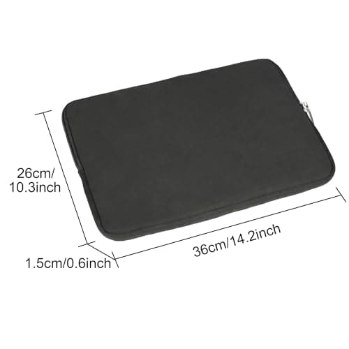 Laptop Sleeve 14 Inch Laptop Protective Case with Zipper, Black — view 2