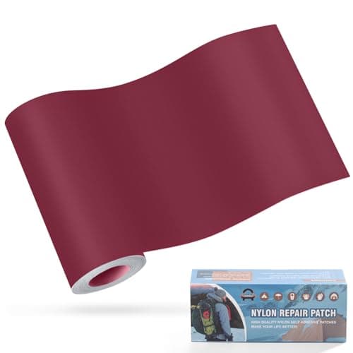 OAZ 1 Pcs Down Jacket Repair patch, 10x160 cm Self-Adhesive Repair patches for Clothing, Waterproof Nylon Fabric Repair Tape for Puffer Jacket, Tent, Backpack, Sleeping Burgundy