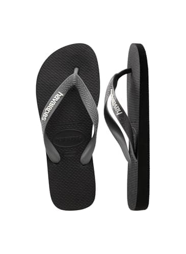 Havaianas Top Logo Pop Up Unisex Adults FlipFlop Black/Steel Grey 10/11 UK — view 5