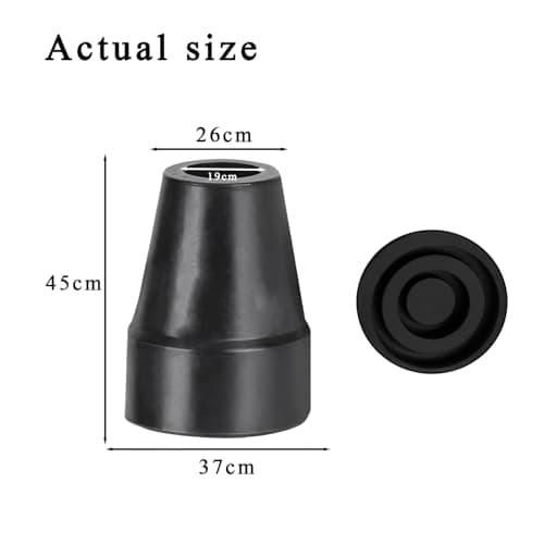 2 Pcs Heavy Walking Stick Rubber Ends, 19 mm Black Walking Stick Ferrules, Durable Crutches Rubber Ends, Anti-Slip Walkings Pole Rubbers Tips for Elderly Crutches Adult Hiking Crutches — view 2