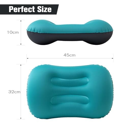 JetsCush Camping Pillow Inflatable Lightweight Travel Pillow Teal — view 6