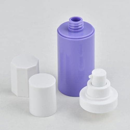 GALPADA 3pcs 50ml Purple Airless Pump Lotion Bottles Refillable Travel Size Moisturiser Dispenser Bottles Made of Sturdy Pp Material for Cosmetic and Liquid Storage — view 4