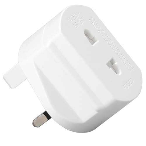 Toothbrush Adaptor Plug UK Charger Adapter Shaver Socket 2 Pin to 3 Pin Electric for Razor Plugs Bathroom Two to Three Prong Charging Tooth Brush Plugs Adapters Electrical Shaving (White)