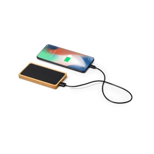 Sawfish Personalised Power Bank Koby 5000mAh Bamboo Power Bank with LED Illuminated, USB & USB-C Output, Fast 2.4A Charging — view 4
