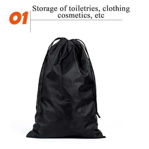 Extra Large Black Nylon Waterproof Drawstring Bags, Drawstring Storage Bag, Pull String Bag, Convenient To Clean, Prevent Item Loss, 103cm, For Tent Poles Umbrella Gear Fishing Hiking Backpacking — view 6
