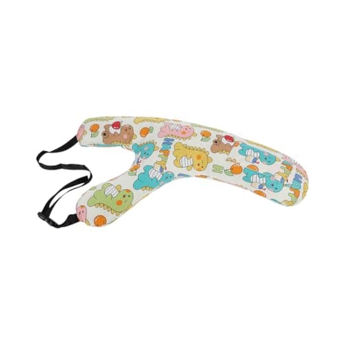 Kids Car Sleeping Head Support Adjustable Y-Shaped Car Travel Pillow Soft Relief Sleep Headrest Car Seat Belt Cushion Neck Pillow Children Neck Head Pad Protector Beige Dinosaur — view 4