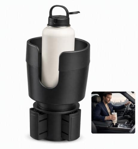 Car Cup Holder Expander, Cup Holder Adapter with Expandable Base, Black