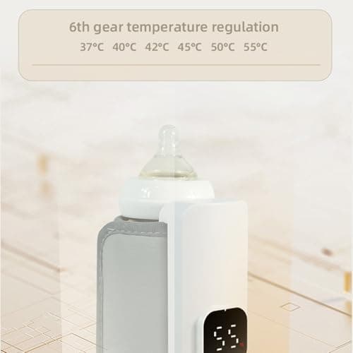 Kixolazr Portable Milk Warmer, Portable Battery-Powered Smart Display Supplies, Milk Bottle Warmer, for Feeding Nursery Night Morning Travel Winter Fall Home Outdoor Shopping Walking Car — view 4