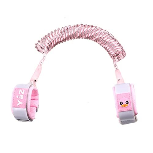 Eidyer Anti Lost Safety Wrist Link Belt, Children Harness Belt Safety Adjustable 1.5M/4.92ft Baby Toddler Reins Safety Strap Leash Walking Hand Belt Elastic Wire Rope Fluorescent and Security Lock
