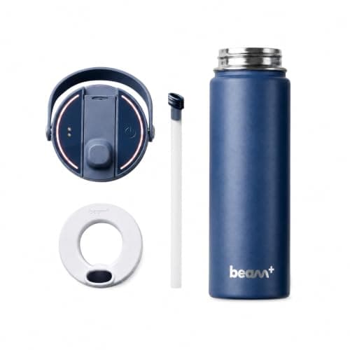 UVBRITE Beam+ Self-Cleaning Water Bottle with Filter, UV-C Sterilization + Lead & PFAS Filtration, 22oz Insulated Stainless Steel Travel Bottle, Auto-Clean Every 6 Hours, SGS Lab-Tested