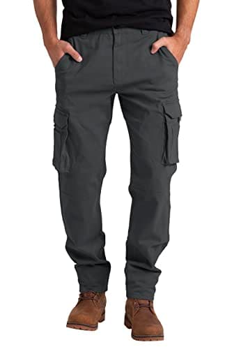 Mens Cargo Combat Work Trousers Tactical Work Safety Outdoor Breathable Easy Care Multi-Pockets Heavy Duty Solid Regular Relaxed Fit Security Guard Trousers 32W-44W (Charcoal, 38W / 32L)