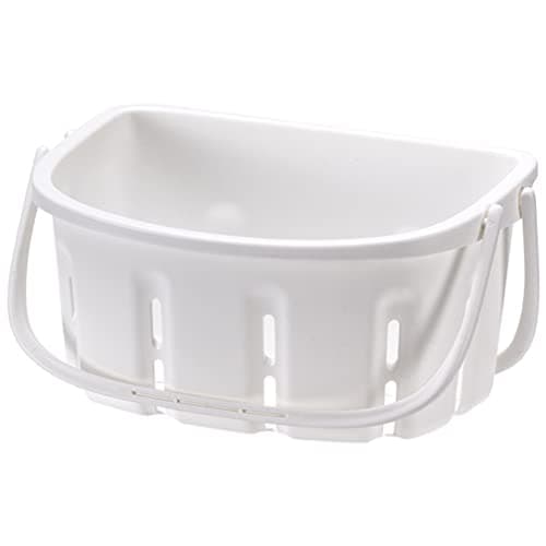 STOBAZA Portable Pp Bathroom Shower Basket with Handle White
