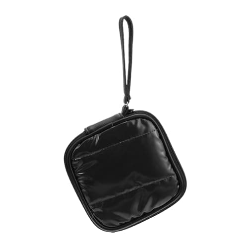 Hohopeti Small Travel Electronics Organizer Bag with Cable Storage Pouch Compact Power Adapter Case for Chargers USB Drives Earphones Elastic Practical Carry Pouch for Cables and Gadgets Black